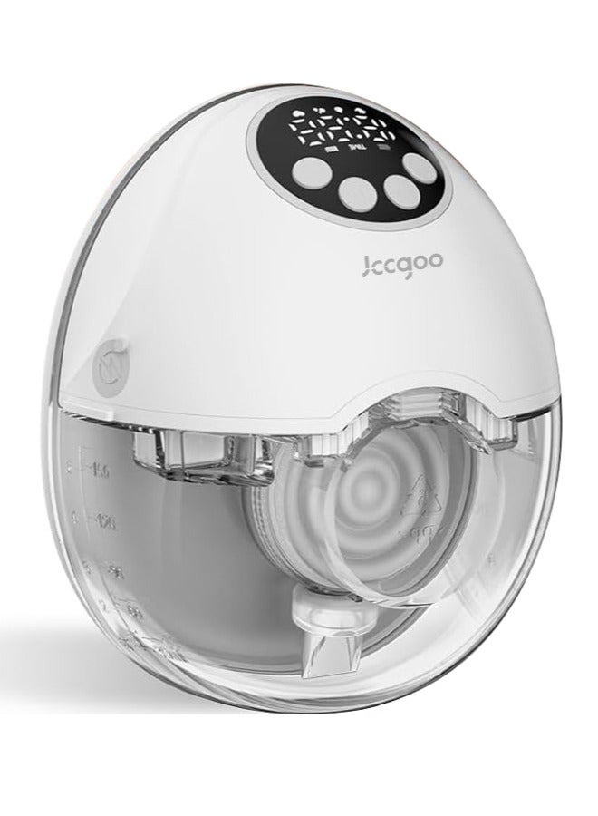 جي سي سي جوو شفاطة حليب الثدي الالكترونية, مضخة حليب قابلة للارتداء - مضخة ثدي بدون استخدام اليدين بـ 4 أوضاع و12 مستوى، مزودة بتعليمات صوتية تلقائية، شاشة LED، وظيفة الذاكرة، باللون الأبيض - Image 1